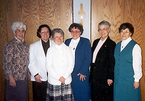 November 1995, Sisters Mary Jo, Sr. Miriam, Sr. Mary Teresa, Sr. Mary Anne, (Our Sister for Community Retreat) Sister Helen